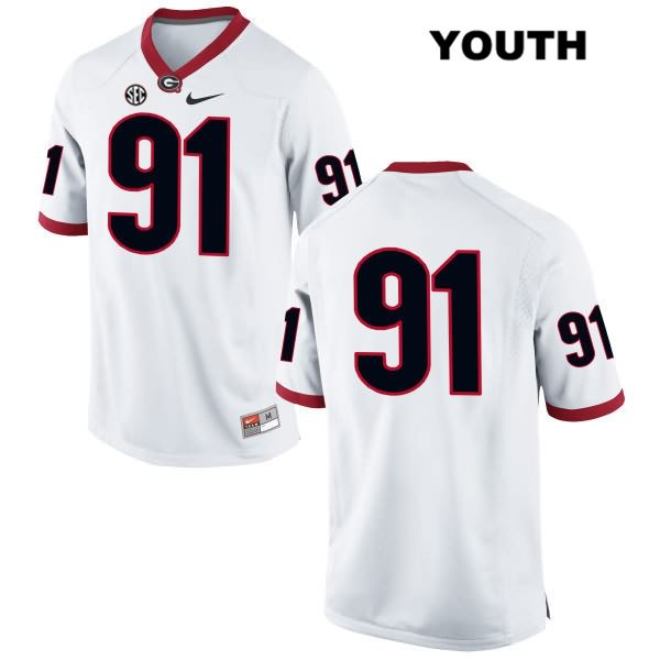 Georgia Bulldogs Youth David Marvin #91 NCAA No Name Authentic White Nike Stitched College Football Jersey UGT7256IH